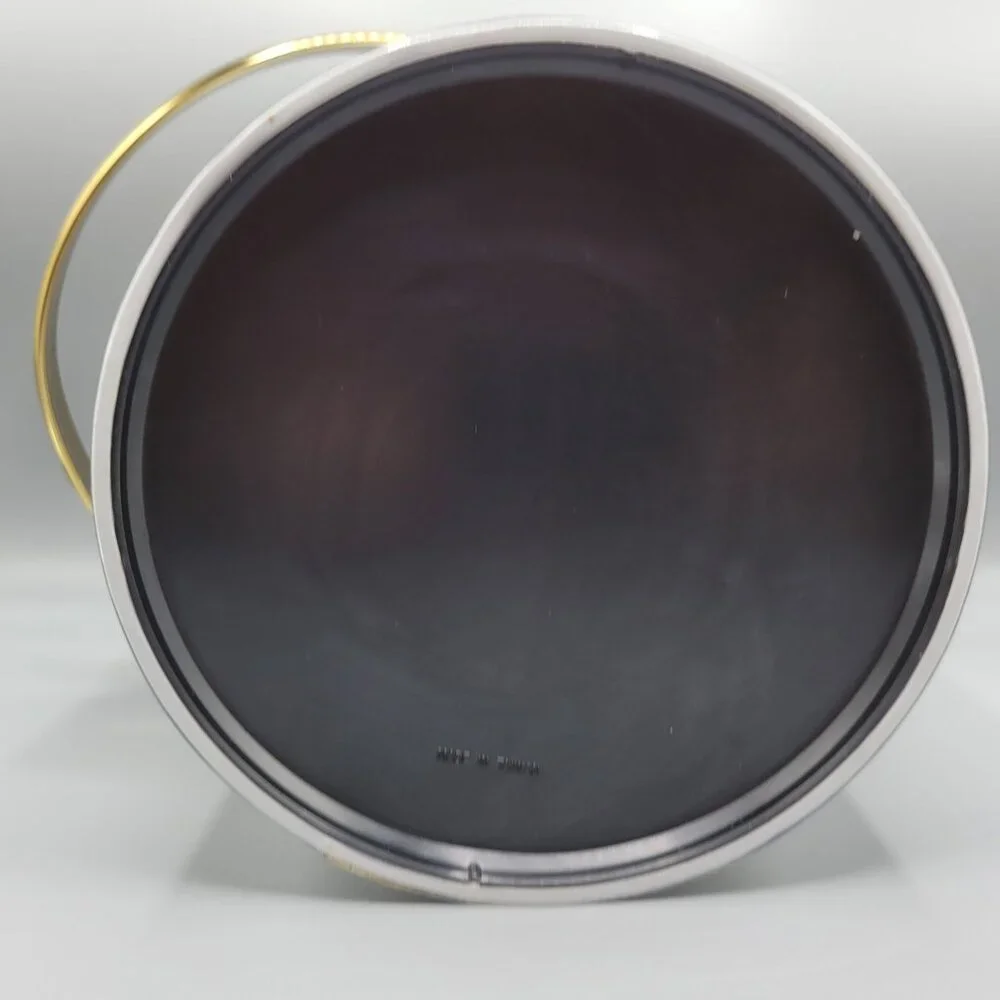 Vintage Mid Century Modern MCM Silver Gold Ice Bucket Clear Lid & Metal Handle
